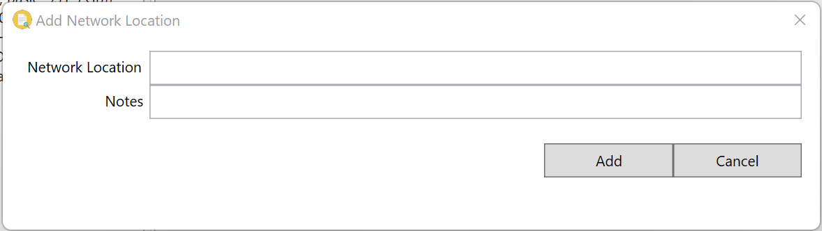 A screenshot of the "Add network location" dialog box